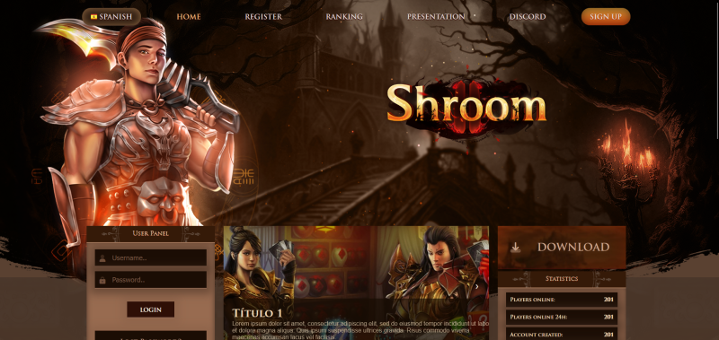 Server Files Shroom2 + Website + Psd