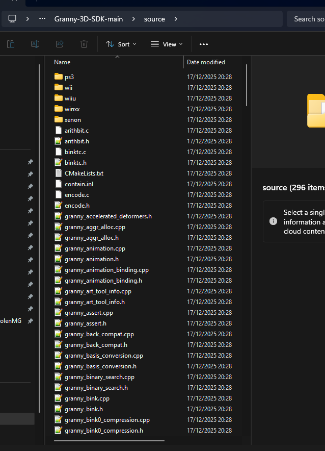 Granny 3D SDK - The Source Code - v2.9.12